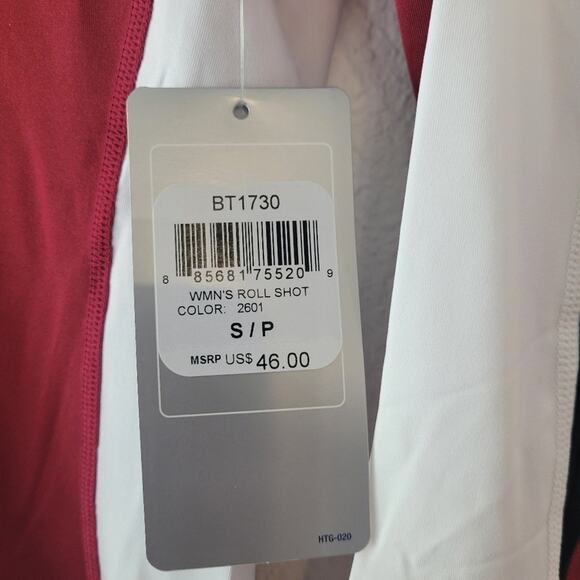 Asics Women's Roll Shot Maroon and White Long Sleeve Top Size Small NWT Athletic - Picture 5 of 10